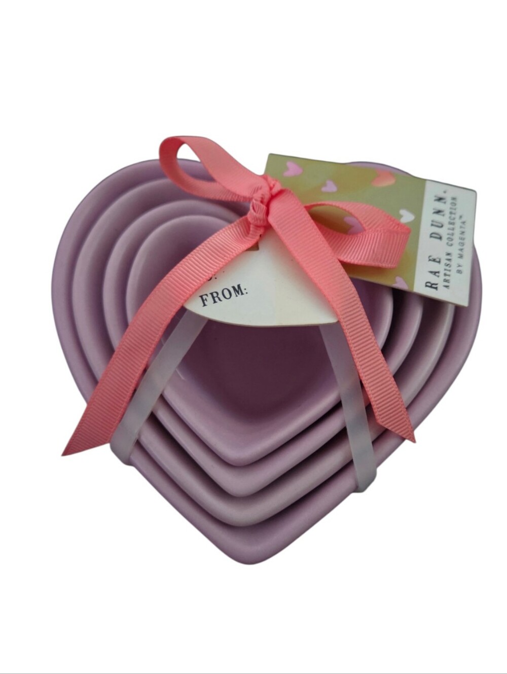 Rae Dunn Artisan Collection Set of Lavender Heart-shaped Novelty Measuring Cups